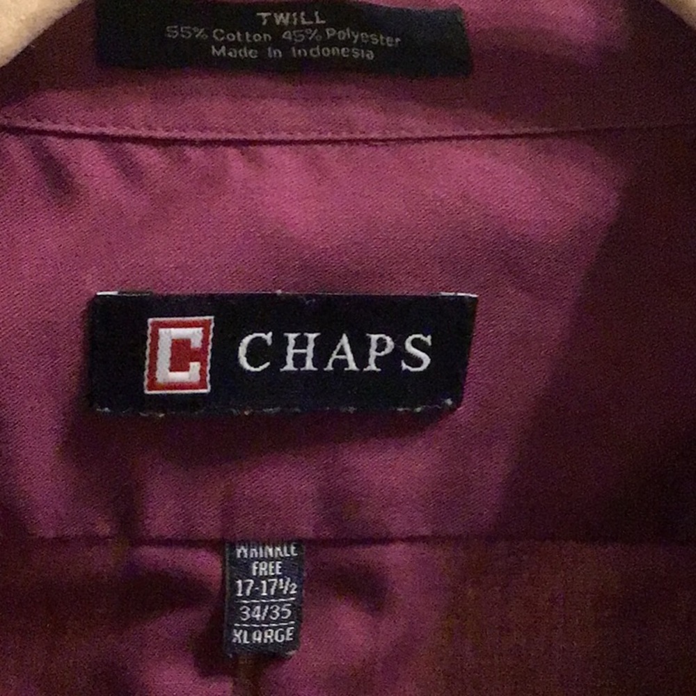 EUC RALPH LAUREN CHAPS,XL,,17 1/2 neck 34/35 long sleeve